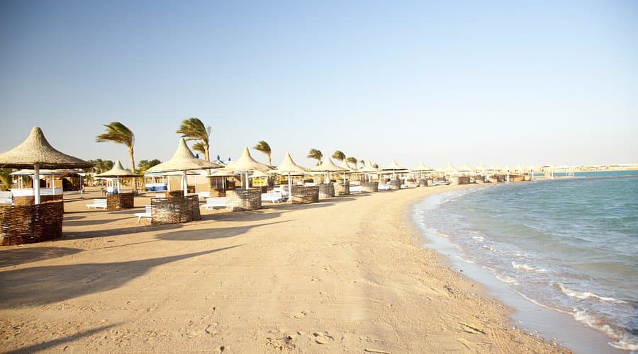 Relaxing on the Red Sea beach in Hurghada