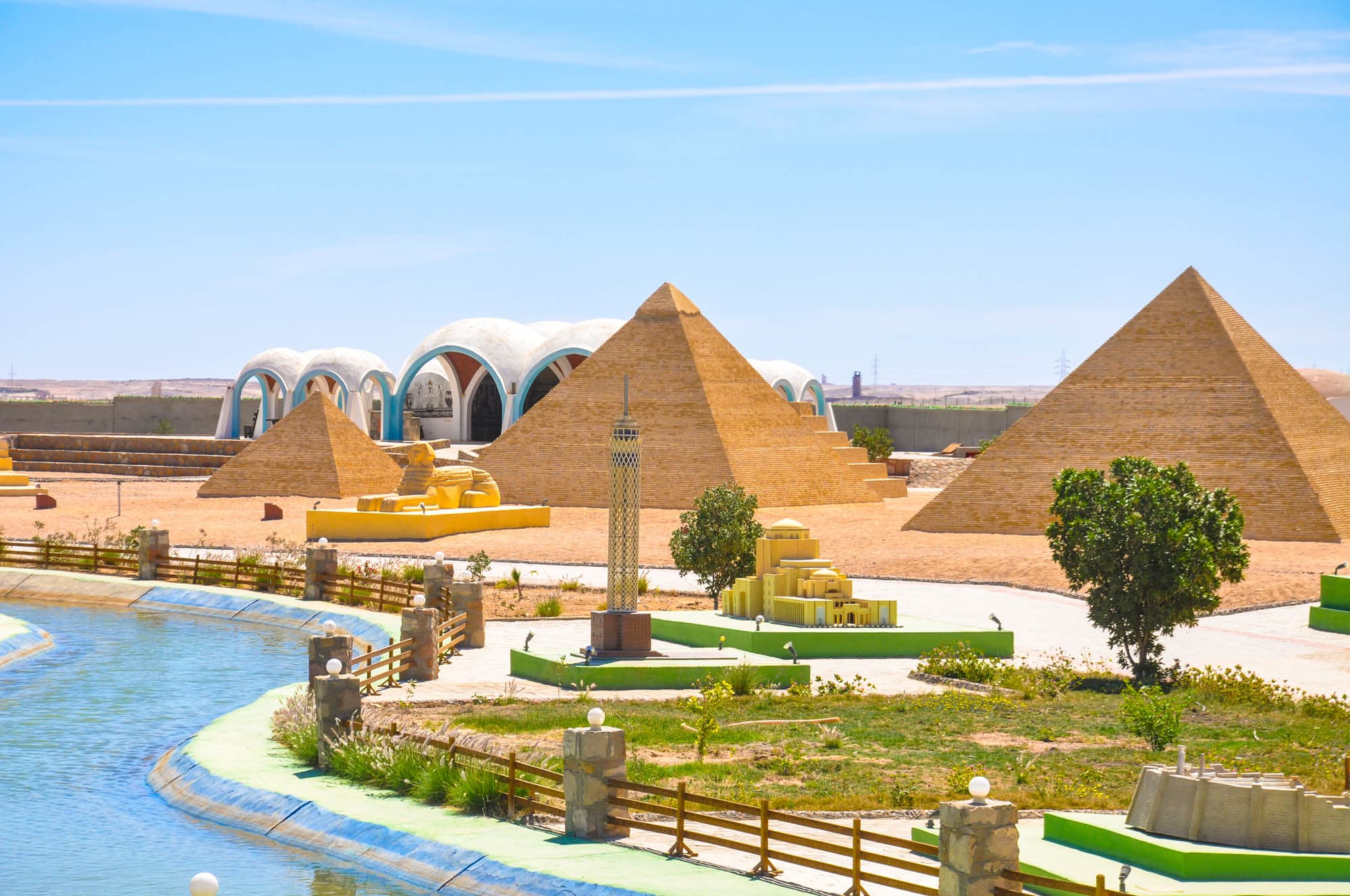 Mini Egypt Park Hurghada featuring miniature replicas of famous Egyptian landmarks